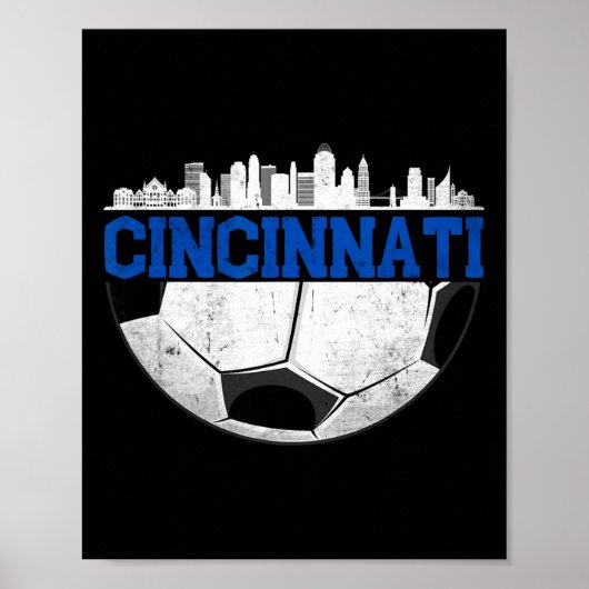 Cincinnati Soccer Distressed Cincy nati  ポスター (正面)