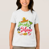Cincoドリンコデマヨ女性女性テキーラ馬を飲む トライブレンドＴシャツ (正面)