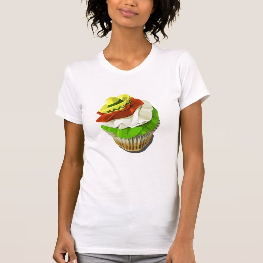 Cinco deメーヨーのカップケーキのTシャツ Tシャツ (正面)
