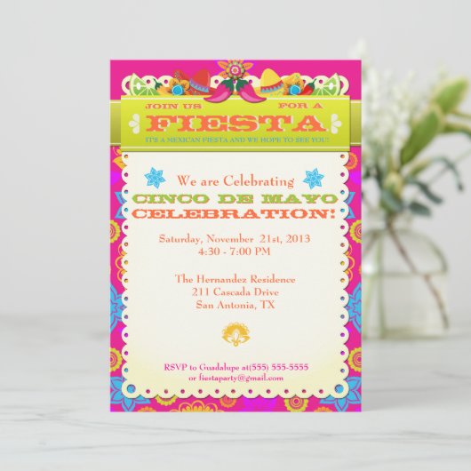 Cinco Deメーヨーのパーティの招待状の発表 招待状 (スタンド正面)