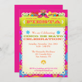 Cinco Deメーヨーのパーティの招待状の発表 招待状 (正面/裏面)