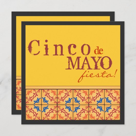 Cinco deメーヨーのパーティー! 幸せなフェスタの招待状 招待状 (正面/裏面)