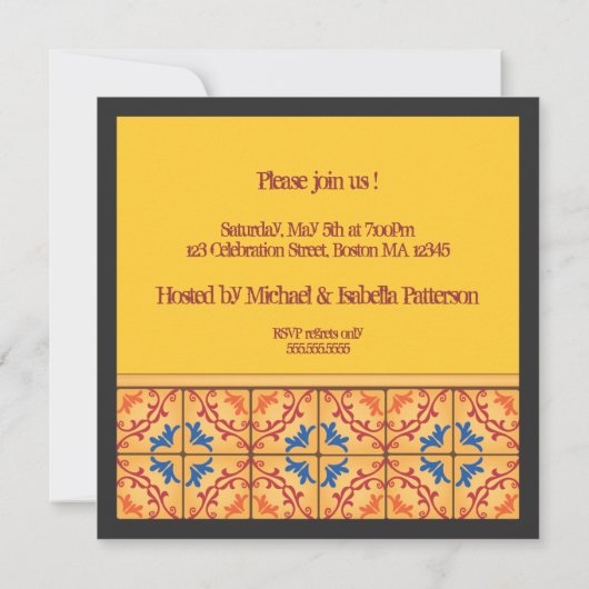 Cinco deメーヨーのパーティー! 幸せなフェスタの招待状 招待状 (裏面)