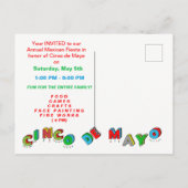 Cinco deメーヨーのフェスタの招待状-郵便はがき インビテーションポストカード (裏面)