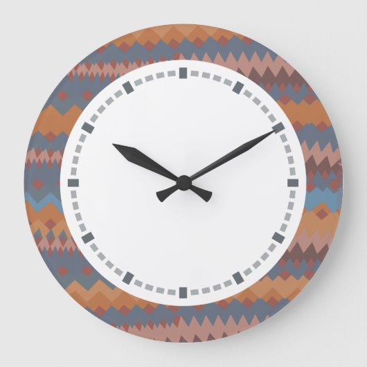 Cinco deメーヨーのメキシコジグザグ形の南西色 ラージ壁時計 (正面)