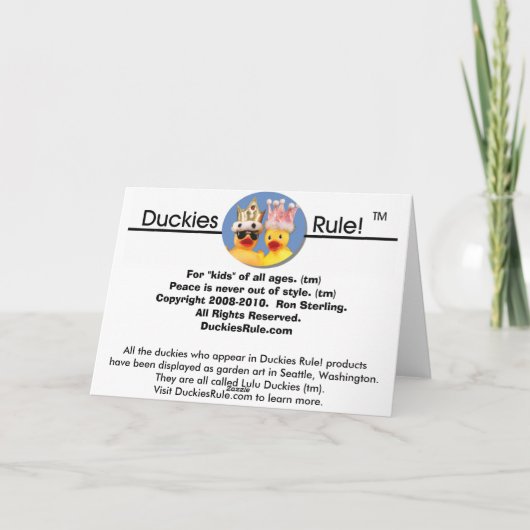 Cinco deメーヨーの平和 カード (裏面)