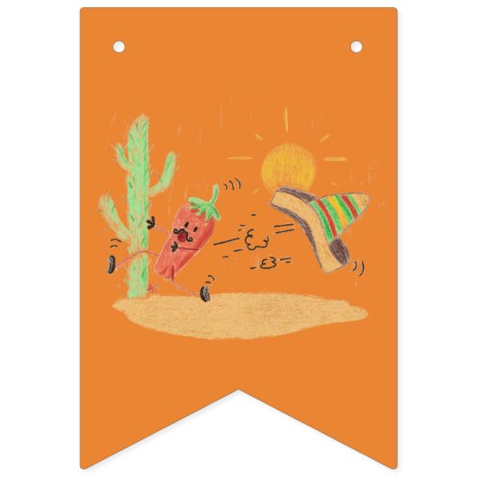 Cinco deメーヨーの連続したhabaneroの旗布の旗の旗 バンティングフラッグ (第1の旗)