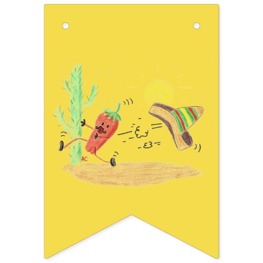 Cinco deメーヨーの連続したhabaneroの旗布の旗の旗 バンティングフラッグ (第3の旗)