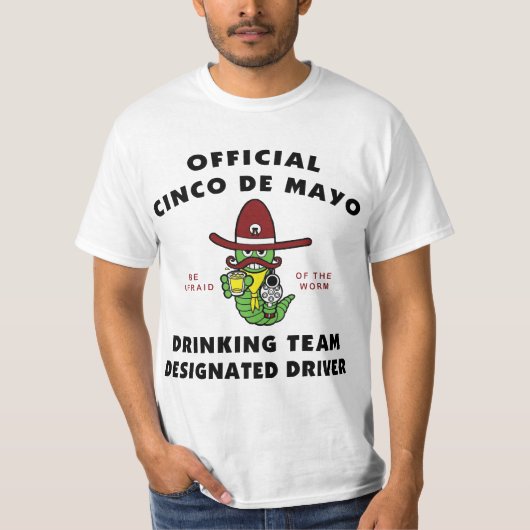 Cinco deメーヨーの飲むチーム指定ドライバー tシャツ (正面)