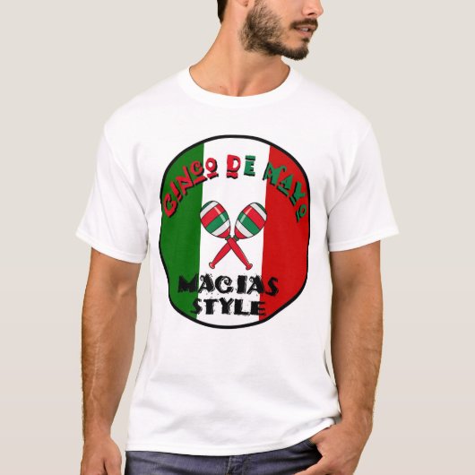 Cinco deメーヨー- Maciasのスタイル Tシャツ (正面)
