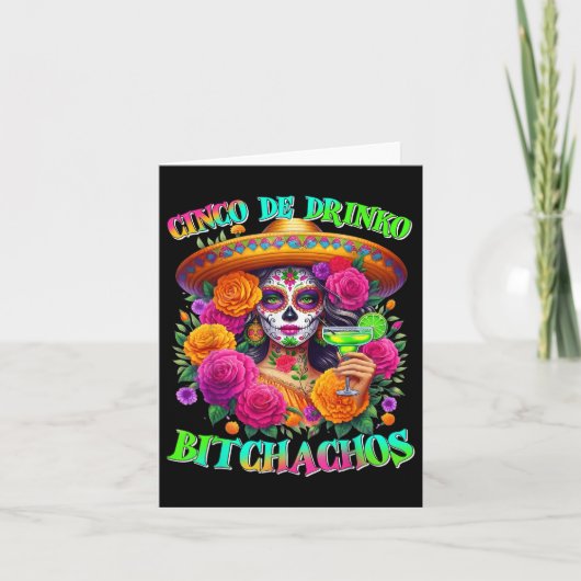 Cinco De Drinko Achos Cinco De Mayoメキシコ飲酒 カード (正面)