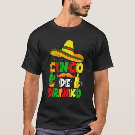 Cinco De Drinko Margarita Sombrero Mexican Cinco D Tシャツ (正面)