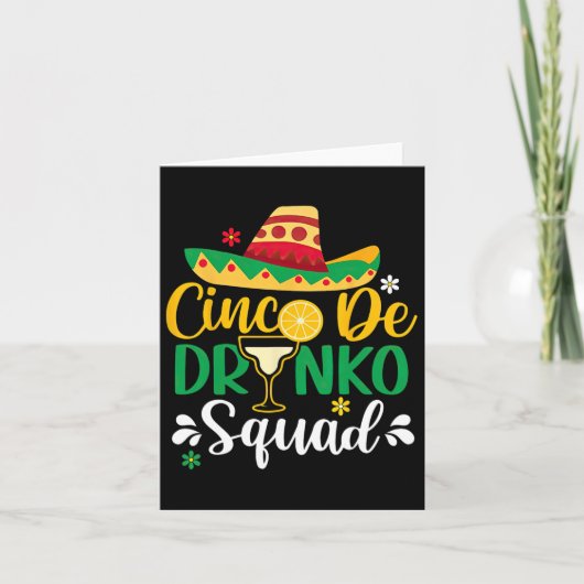 Cinco De Drinko Squad Funy 5 Cinco De Mayo Mexican カード (正面)