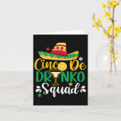 Cinco De Drinko Squad Funy 5 Cinco De Mayo Mexican カード (黄色い花)