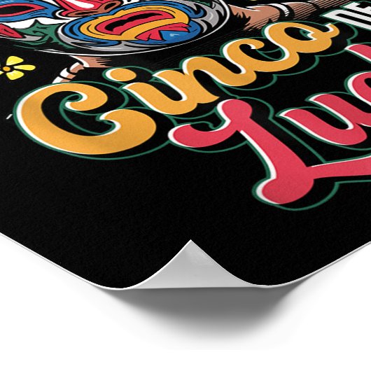 Cinco De Lucha、Luchador、Lucha Libre、おもしろい Cinco ポスター (角)