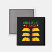 Cinco De MaのTacosで6パックをチェック マグネット (正面/裏面)