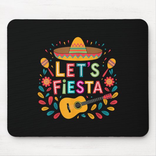 Cinco De Mayoおもしろい Lets Fiesta Somberro Hat Men W マウスパッド (正面)