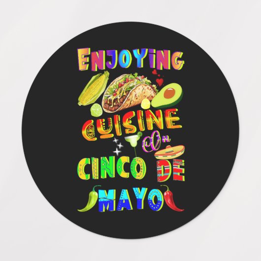 Cinco de Mayoでグルメを楽しむ ラベル (デザイン5)