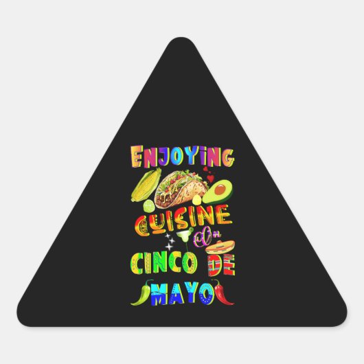 Cinco de Mayoでグルメを楽しむ 三角形シール (正面)
