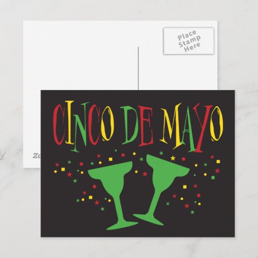 Cinco de MayoとMargaritas ポストカード (正面/裏面)