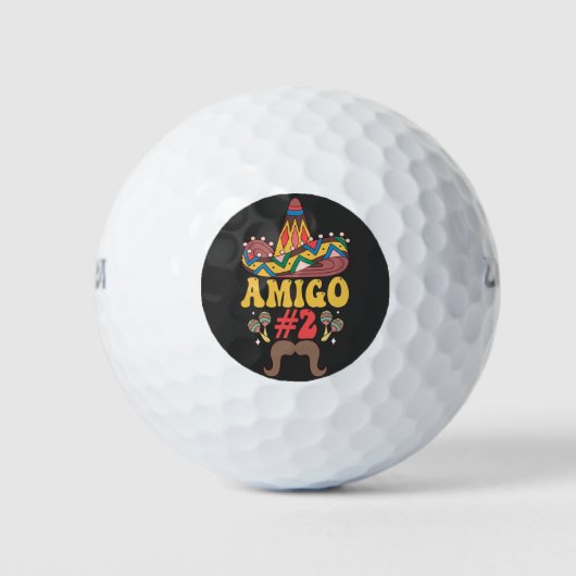 Cinco De Mayoに合おもしろいう3つのAmigosメキシコ ゴルフボール (正面)