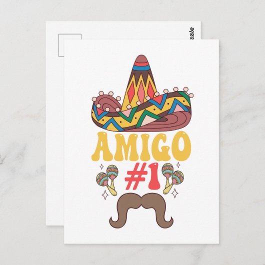 Cinco De Mayoに合おもしろいう3つのAmigosメキシコ ポストカード (正面/裏面)