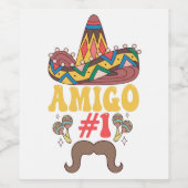 Cinco De Mayoに合おもしろいう3つのAmigosメキシコ ワインラベル (シングルラベル)