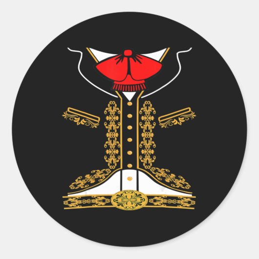 Cinco De Mayoのマリーアチチャロメキシコの衣装 ラウンドシール (正面)