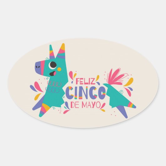 Cinco De Mayoオーバルステッカー 楕円形シール (正面)