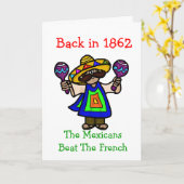 Cinco de Mayoグリーティングカードメキシコ&マラカス カード (黄色い花)