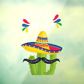 Cinco de Mayoサボテン窓しがみつく ウィンドウサイン (シート3)