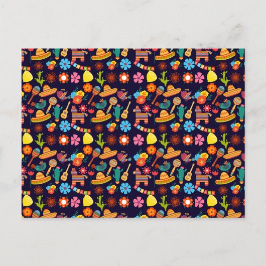 Cinco De Mayoメキシコかわいい柄 シーズンポストカード (正面)