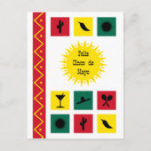 Cinco de mayoメキシコインスパイアカラフルはがき ポストカード (正面)