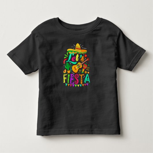 Cinco De MayoメキシコギターサボテンTシャツ トドラーTシャツ (正面)