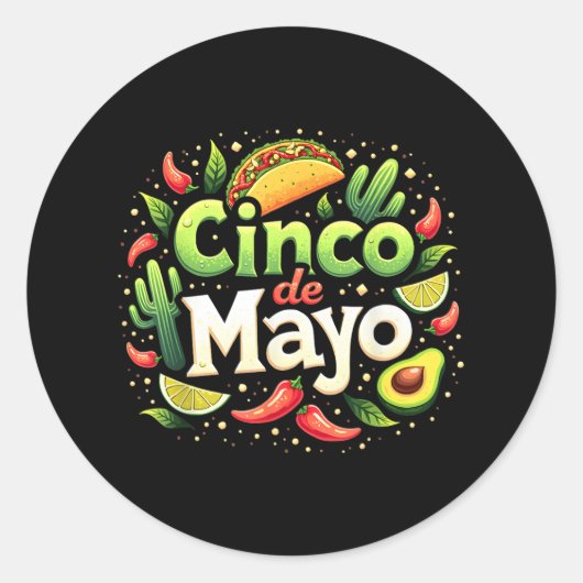 Cinco De Mayoメキシコフェスタ5 De Mayo分隊の女性 ラウンドシール (正面)