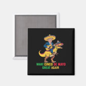 Cinco De Mayo再素晴らしび恐竜の部分を持つトランプ マグネット (正面/裏面)