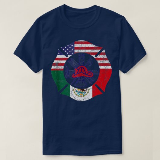 Cinco De Mayo消防士メキシコ・アメリカン Tシャツ (デザイン正面)