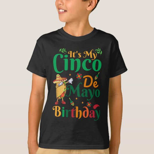 Cinco De Mayo誕生日、ダビングタコス、誕生日 Tシャツ (正面)