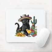 Cinco De Mayo黒猫メキシカン黒猫 マウスパッド (マウス)