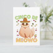 Cinco De Mayo おもしろい Mexican Cat Cindo De Mayo Gift サンキューカード (スタンド正面)