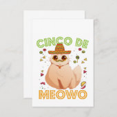 Cinco De Mayo おもしろい Mexican Cat Cindo De Mayo Gift サンキューカード (正面/裏面)