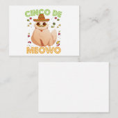 Cinco De Mayo おもしろい Mexican Cat Cindo De Mayo Gift ノートカード (正面/裏面)