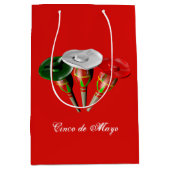 Cinco de mayo，フィエスタメキシコパーソナライズされた, ミディアムペーパーバッグ (正面)