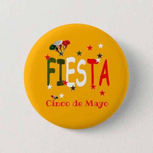 Cinco de mayo，フィエスタメキシコ 缶バッジ (正面)