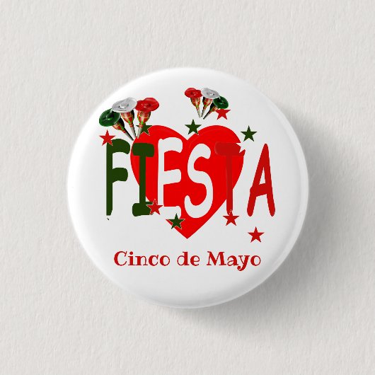 Cinco de mayo,フィエスタメキシコ 缶バッジ (正面)