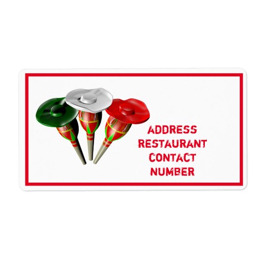 Cinco de mayo，フィエスタメキシパーソナライズされたコ ラベル (正面)