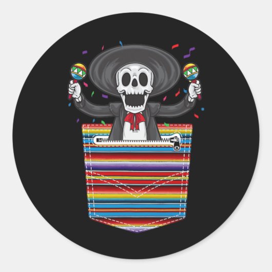 Cinco De Mayo 2025カラカブランケットSerape Me ラウンドシール (正面)
