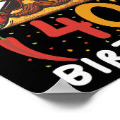 Cinco De Mayo 40th Birthday Taco Age 40 Mexican Bi ポスター (角)