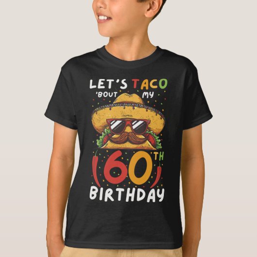 Cinco De Mayo 60誕生日タコAge 60 Mexican Bi Tシャツ (正面)