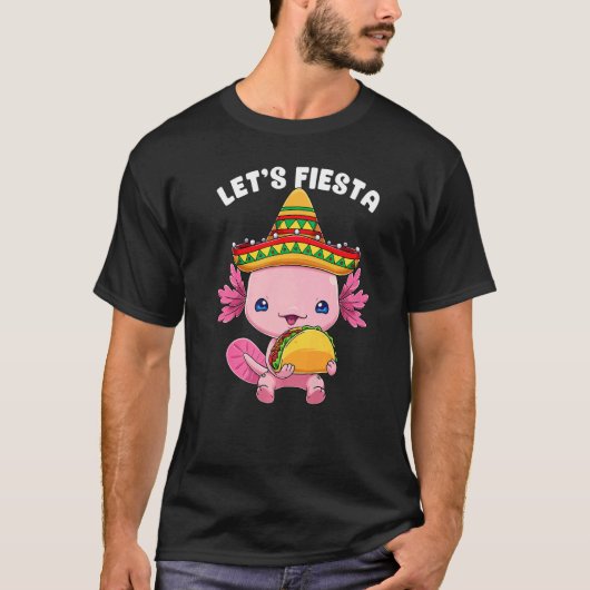 Cinco De Mayo Axolotlタコキュートメキシカンソロテルル Tシャツ (正面)